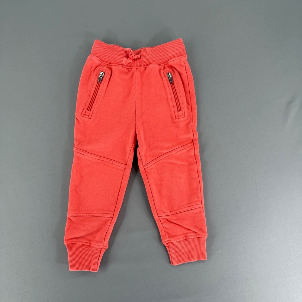 Hanna Andersson Boys Slim Moto Jogger Pants Coral Red Size 3T 90cm 26-1185